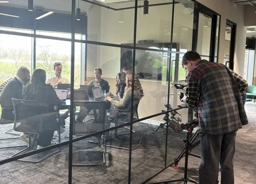 Refundee team filming with BBC Rip-Off Britain in an office