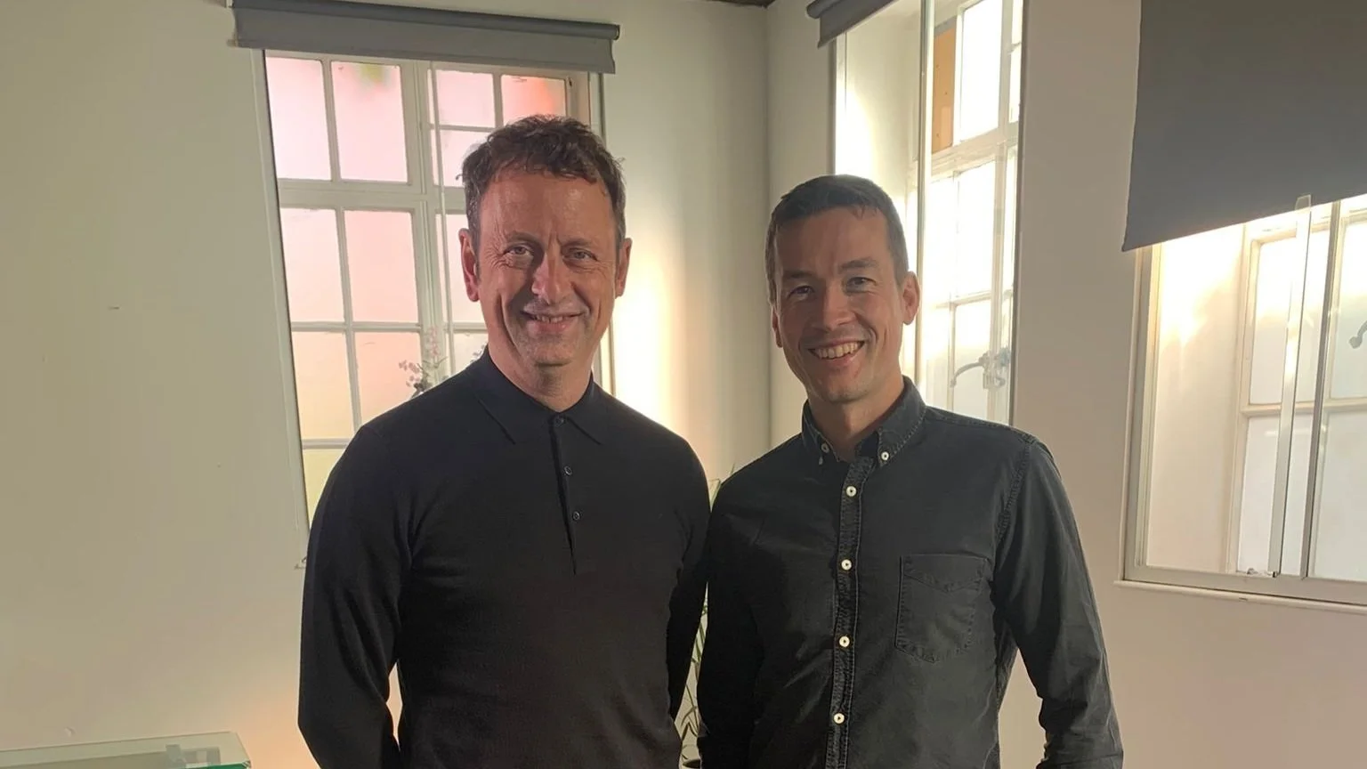 Stuart McFadden photographed with BBC Watch Dog presenter Matt Allwright